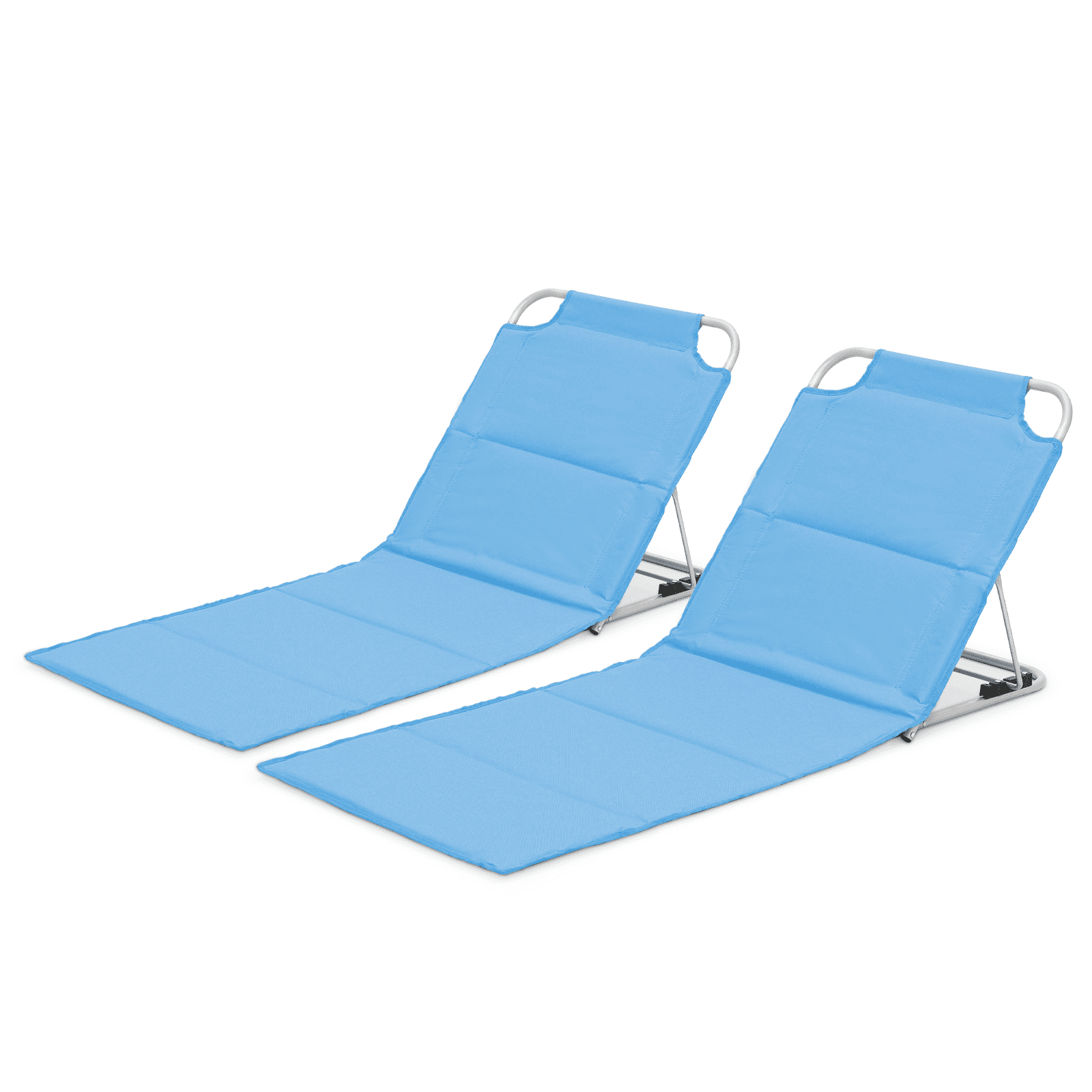 Magshion Portable Beach Lounge Chairs Set of 2, Reclining Beach Mat