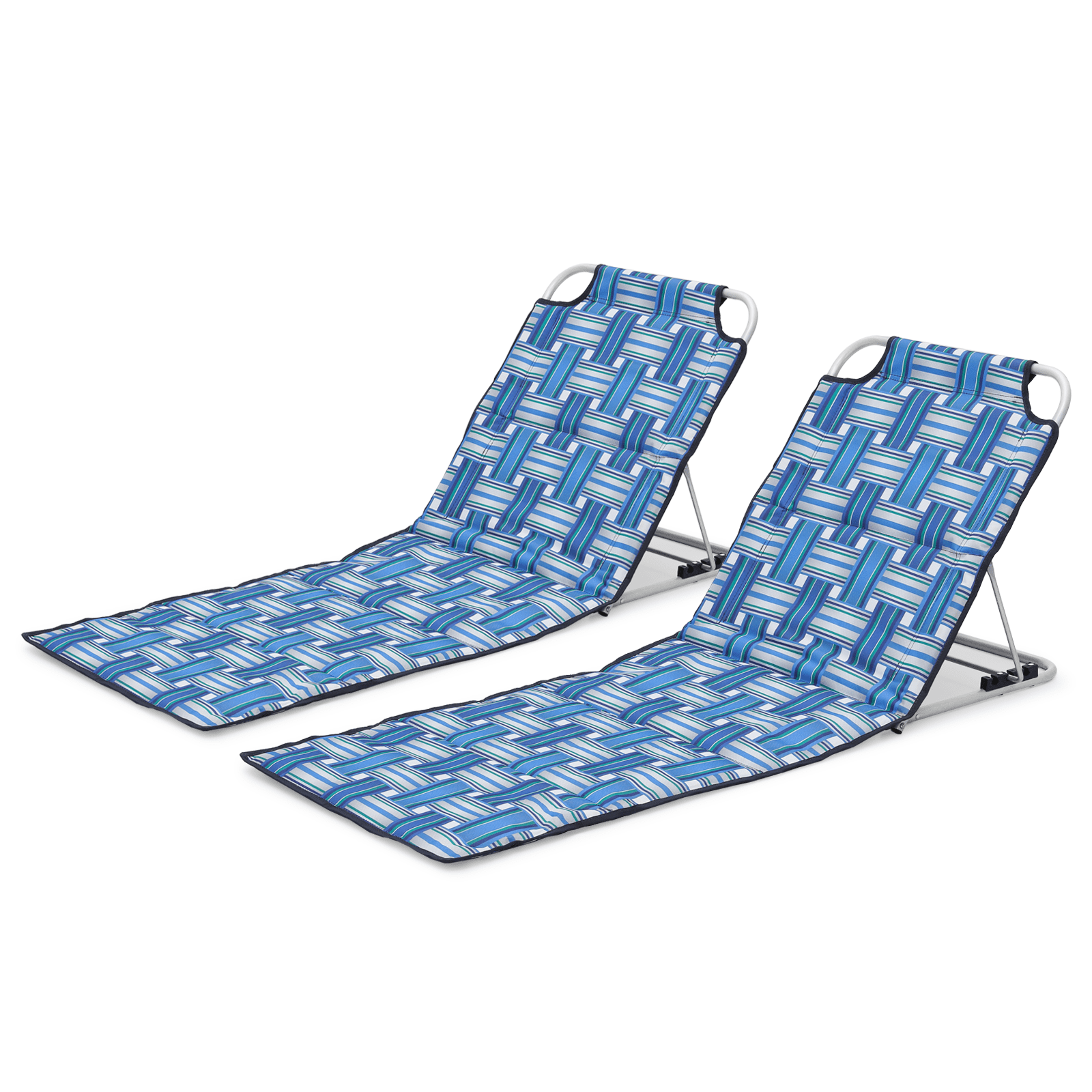 Magshion Portable Beach Mat Set of 2, Reclining Lounge Chairs for