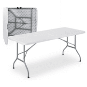 Magshion Portable Foldable Utility Table, 6Ft Plastic Indoor Outdoor Desk for Camping Picnic Garden, White