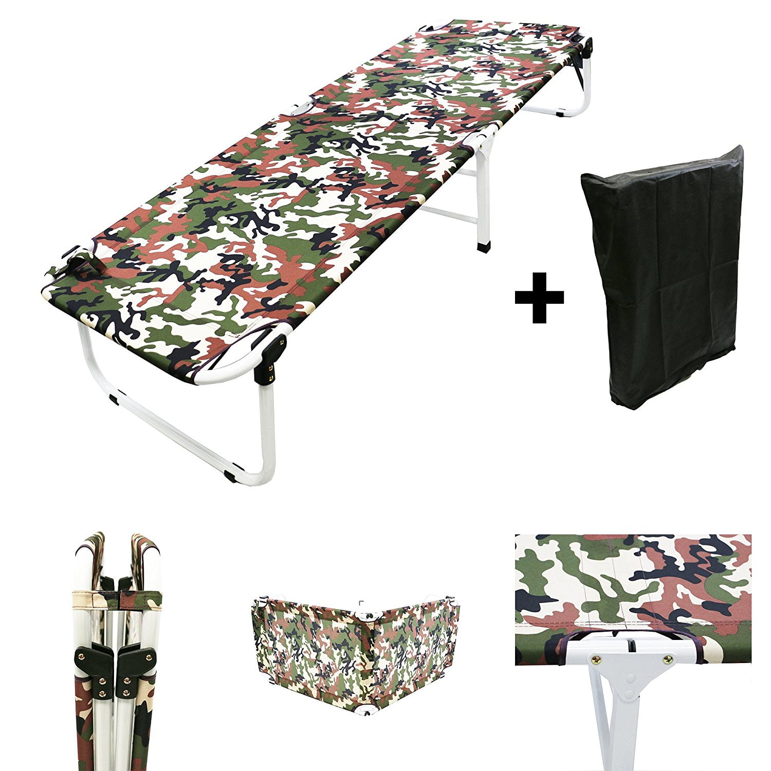 Magshion Portable Military Fold Up Camping Bed Cot + Free Storage Bag Camo  - Walmart Business Supplies, image size:1500x1500