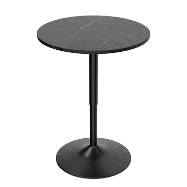Magshion Adjustable Round Pub Table, Black Rock