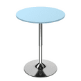 thumbnail image 1 of Magshion Round Bistro Pub Table, 23.6" Adjustable Height Bar Table with Metal Leg and Base, Blue, 1 of 7