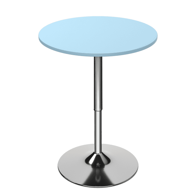 Magshion Round Bistro Pub Table, 23.6" Adjustable Height Bar Table with Metal Leg and Base, Blue