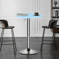 thumbnail image 1 of Magshion Round Bistro Pub Table, 23.6" Adjustable Height Bar Table with Metal Leg and Base, Blue, 1 of 8