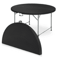 thumbnail image 1 of Magshion Round Foldable Table, 4.5Ft Heavy Duty Commercial Event Wedding Party Desk, for 6 to 8 Seat, Black, 1 of 12