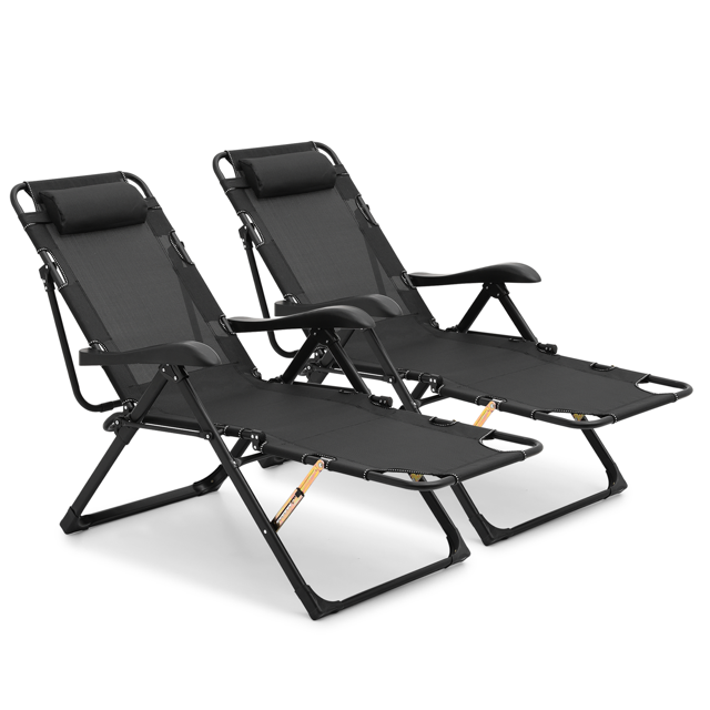 Magshion Set of 2 Outdoor Zero Gravity Folding Reclining Lounge Chair