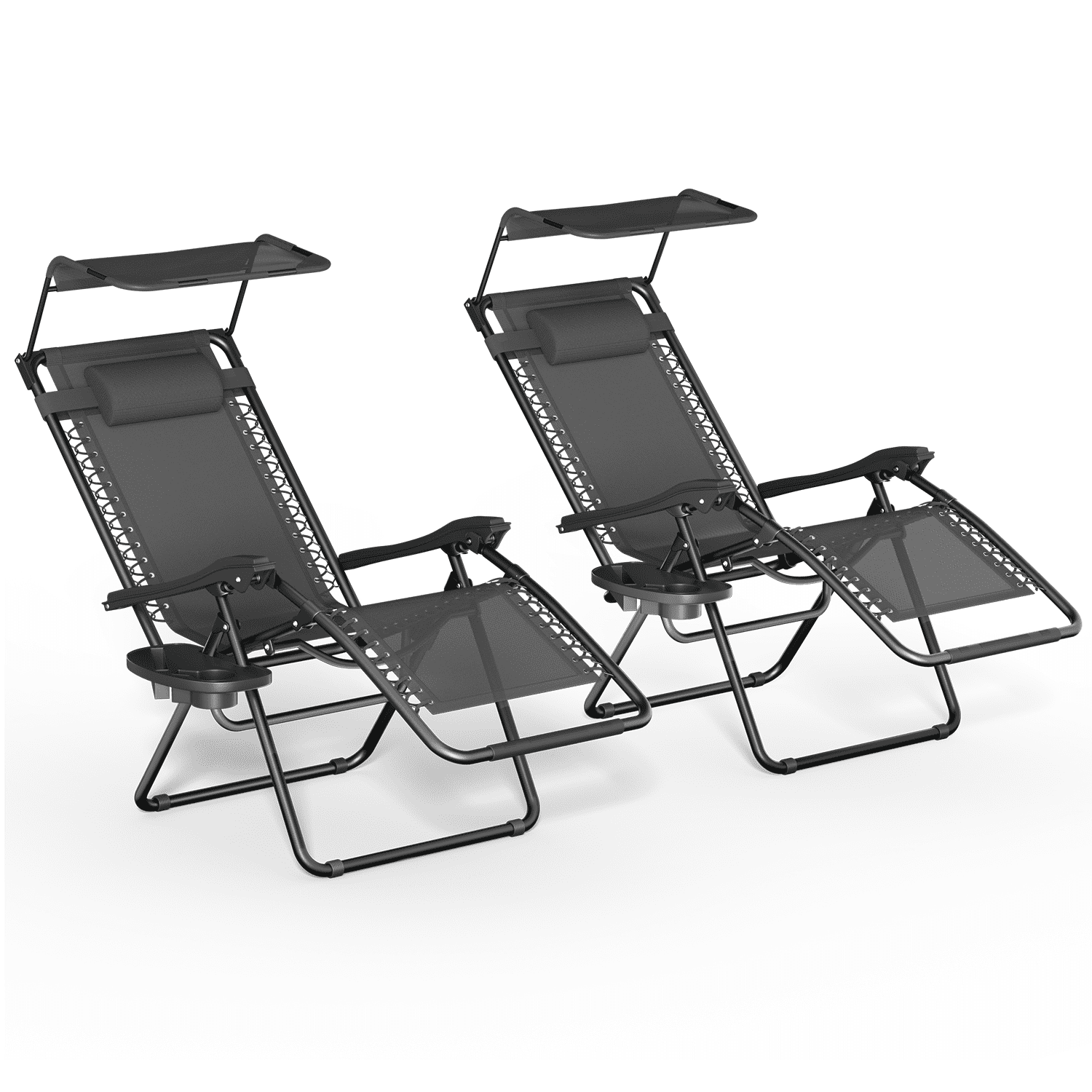 Magshion Set of 2 Zero Gravity Chair with Canopy and Cup Holder