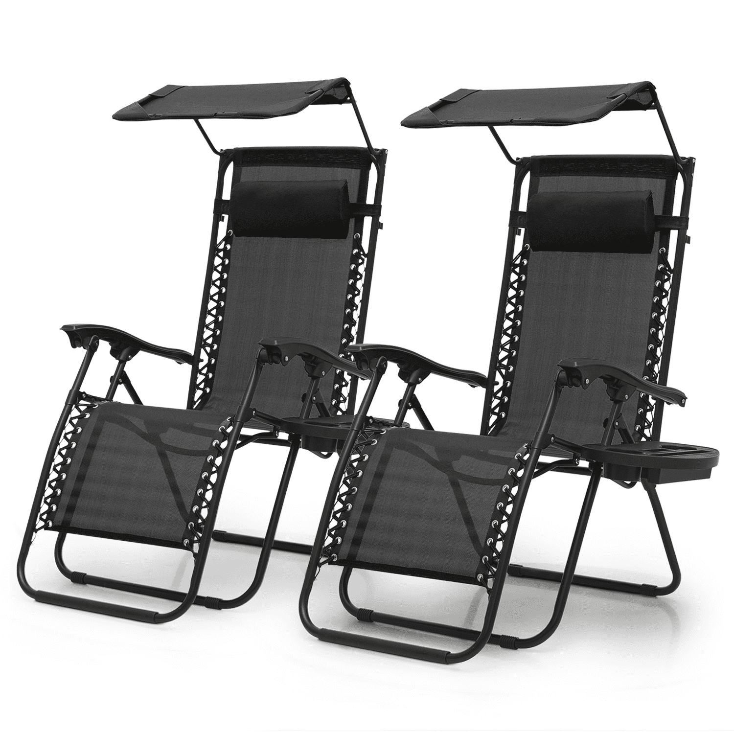 Magshion Set of 2 Zero Gravity Chair with Canopy and Cup Holder