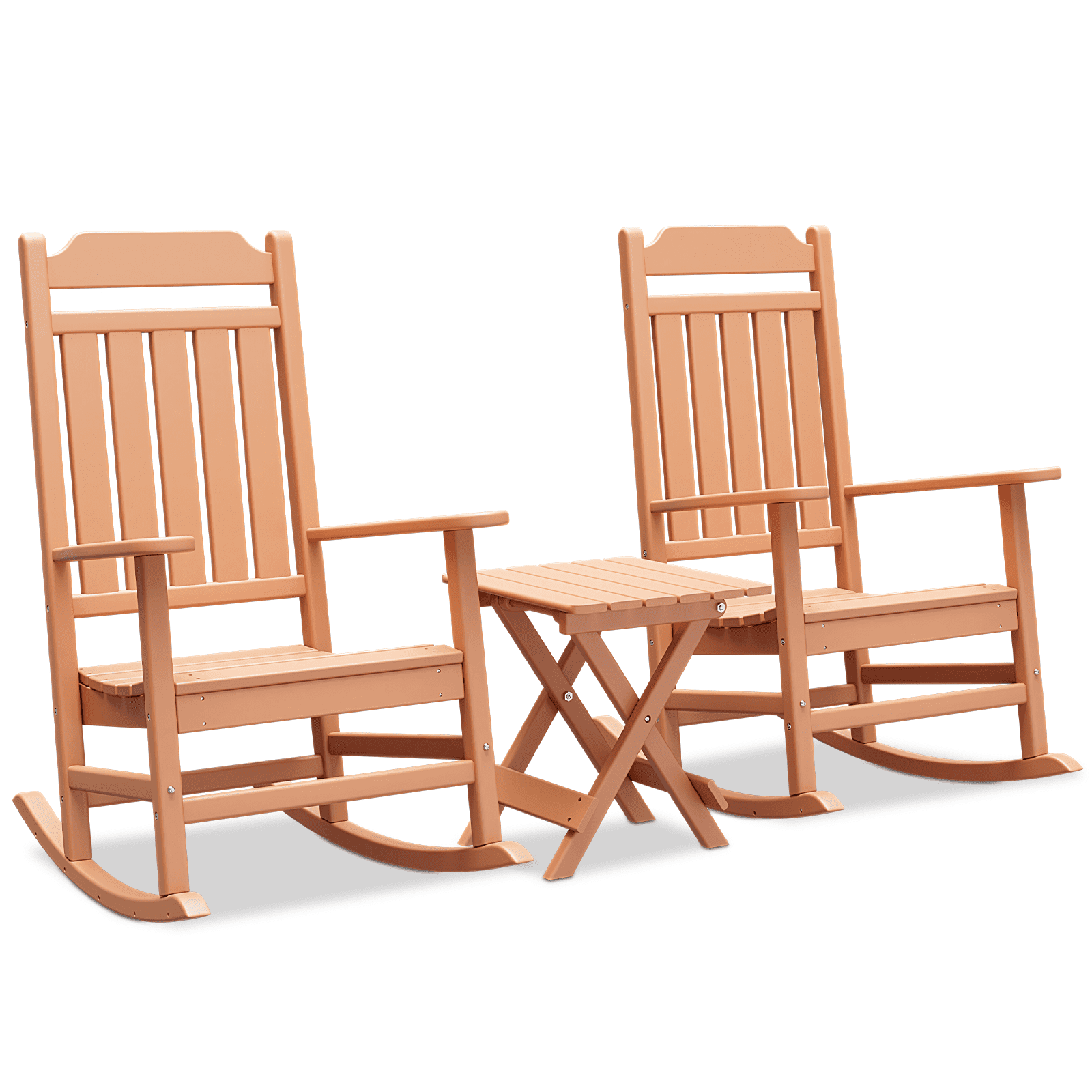Magshion Set of 3 Outdoor Rocking Chair Set, Adirondack Rocker Chairs ...