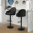thumbnail image 1 of Magshion Set of 2 Adjustable Height Bar Stools, Modern Kitchen Counter Barstools Faux Leather Swivel Chair with Backrest, Black, 1 of 11