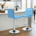 thumbnail image 1 of Magshion Set of 2 Adjustable Modern Bar Stools Counter Height with Square Back 360 Degree Swivel Pub Chairs, Light Blue, 1 of 11
