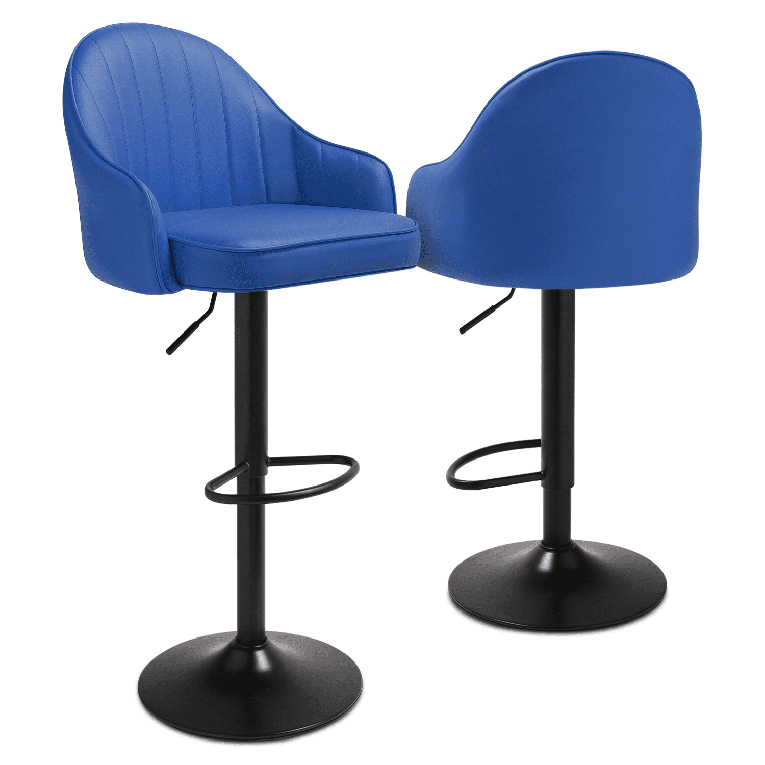 Magshion Adjustable Swivel Bar Stools, Set of 2, Faux Leather Pub