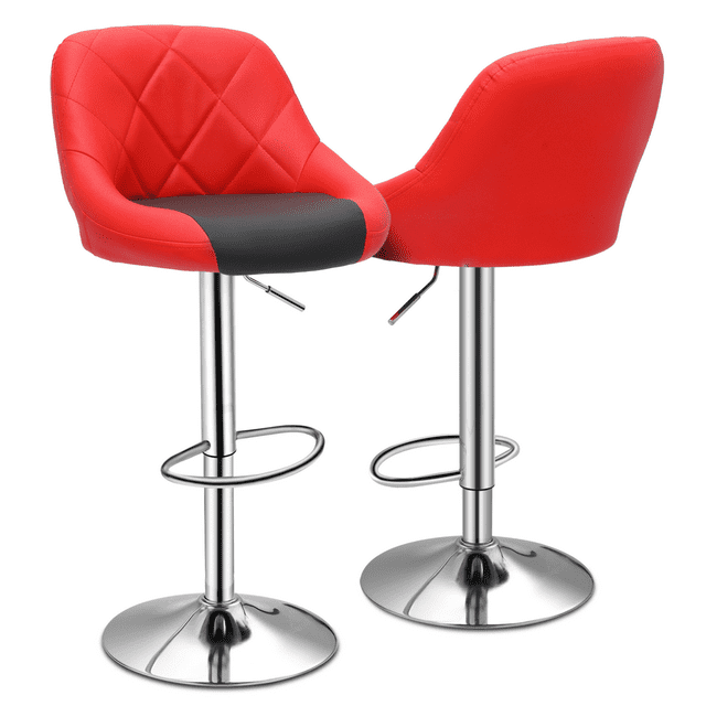 Magshion Set of 2 Modern 360 Degree Swivel Bar Stools for Kitchen Counter Faux Leather Height