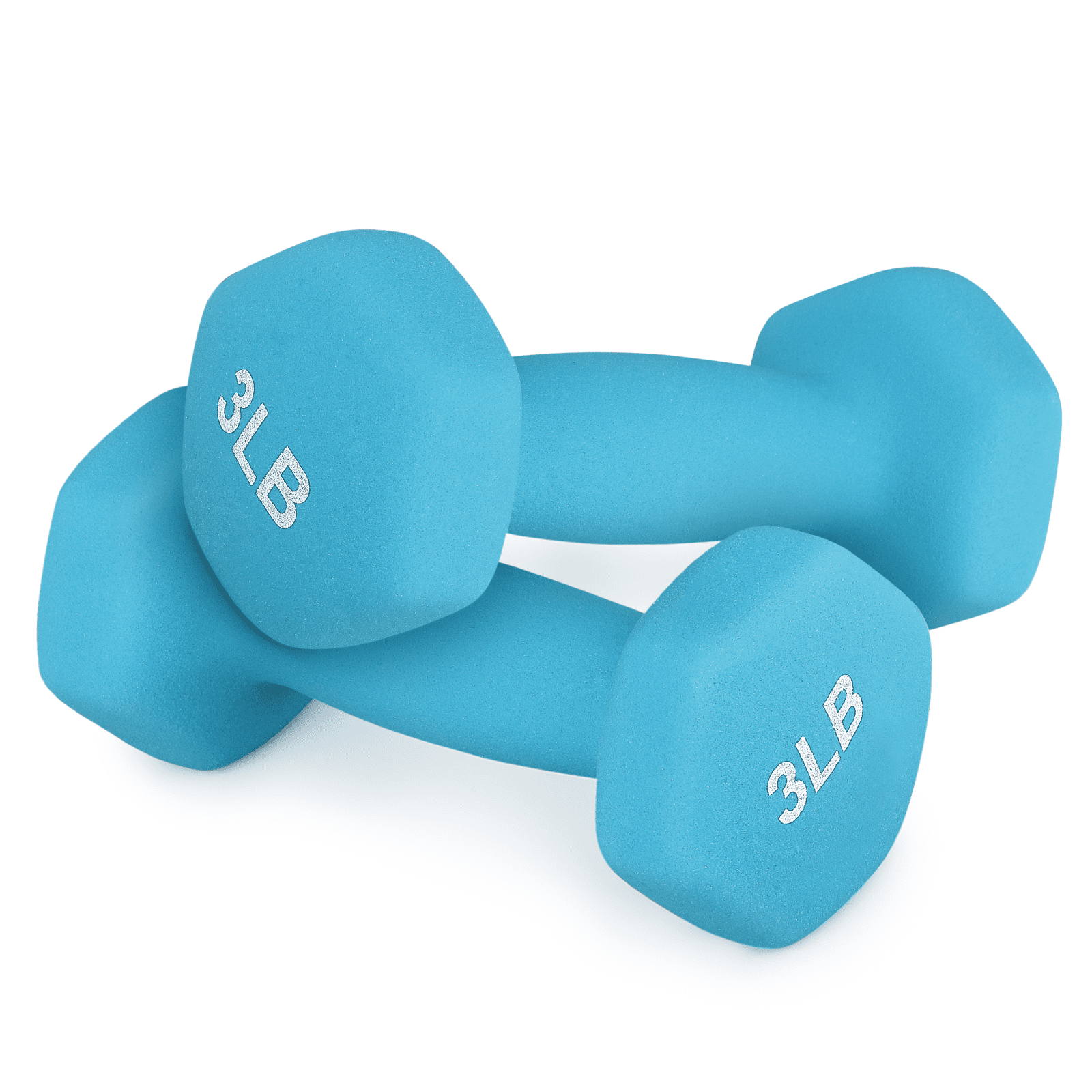 Magshion Neoprene Coated Dumbbells, Blue, 3 lb