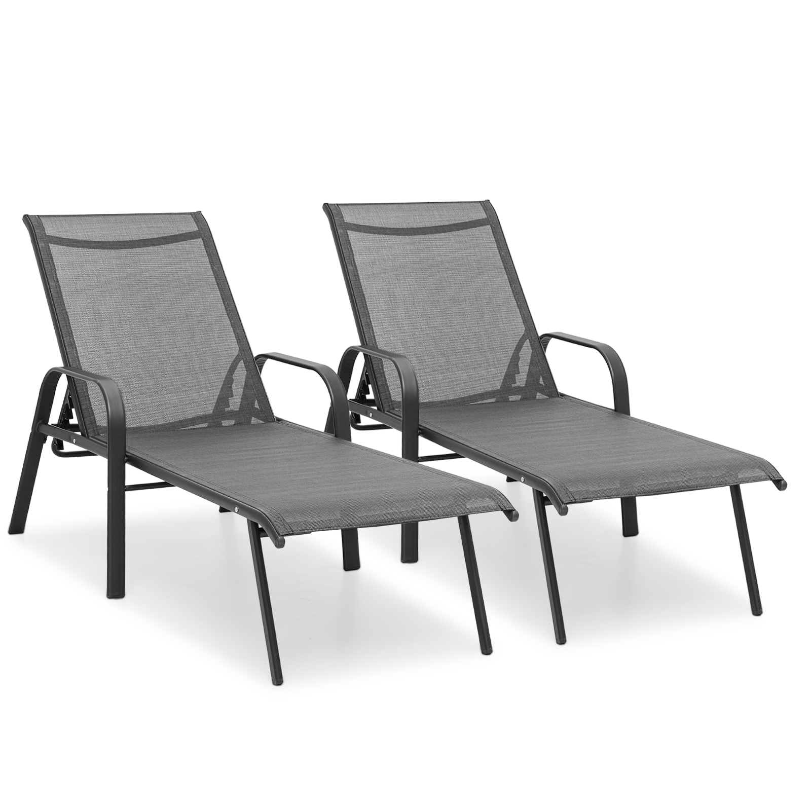 Set of 2 Patio Chaise Lounge, Outdoor Pool Lounge Chair for 2, Layout Chair Outdoor Furniture