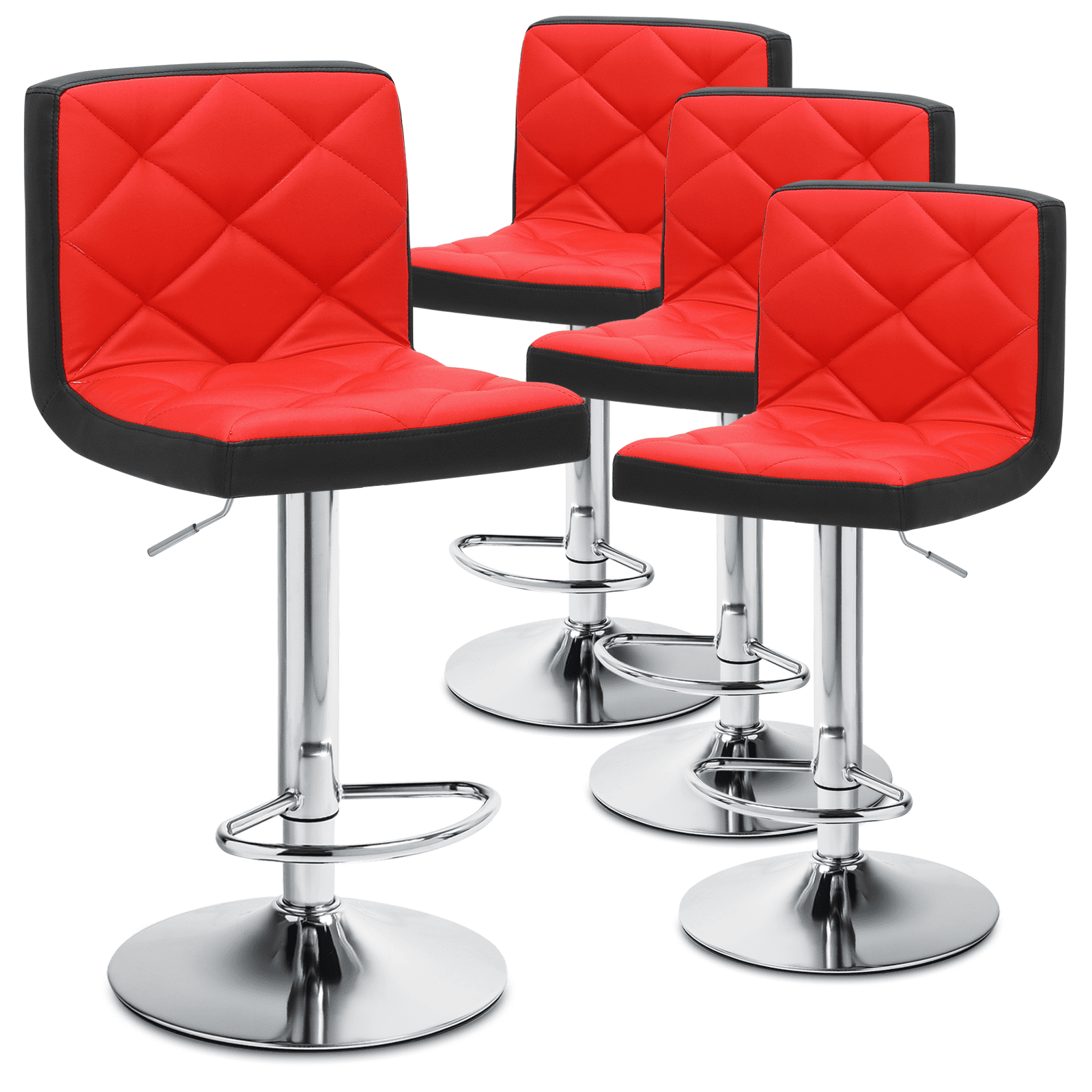 Magshion Faux Leather Bar Stools Set of 4, Adjustable, 360 Degree