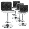 thumbnail image 1 of Magshion Set of 4 Modern Bar Stools Faux Leather Swivel Adjustable Barstools Square Back Counter Height Chairs, Black/White, 1 of 9
