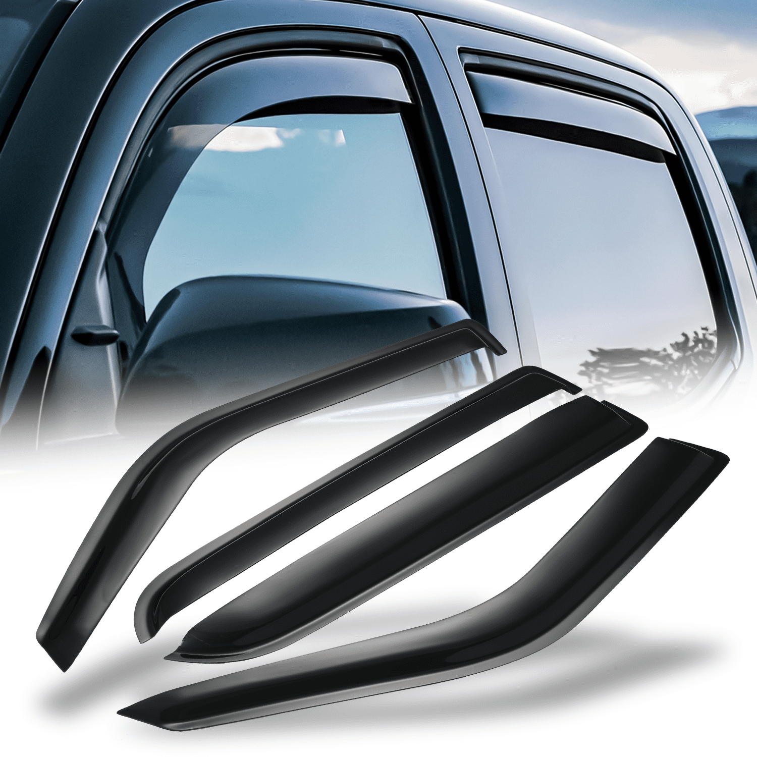 Magshion Set of 4 Window Visor Shade Vent Rain Wind Deflector Guard for 97-17 Ford Expedition / 98-17 Lincoln Navigator