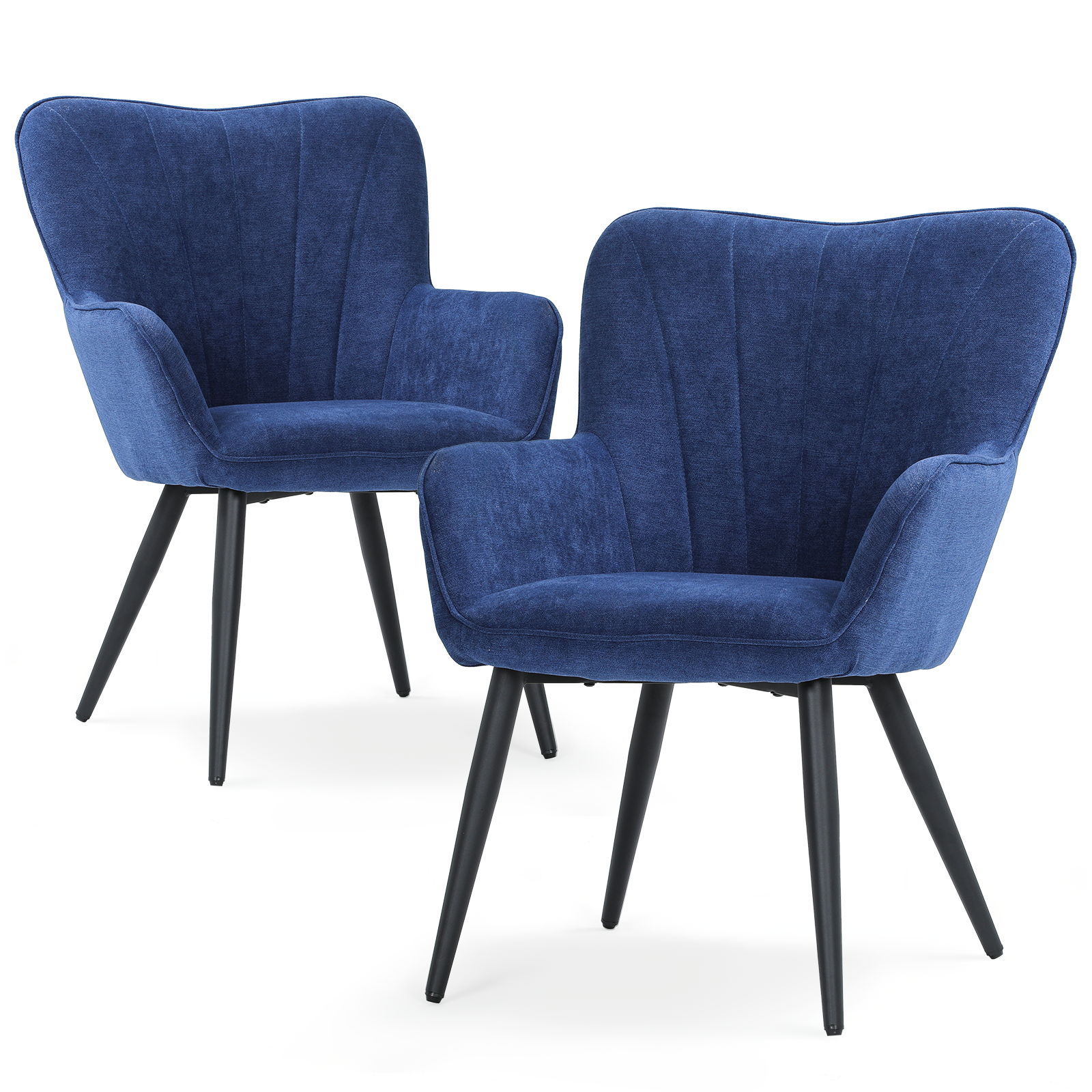 Magshion Shell Shape Accent Chair Set of 2, Armchair with Metal Leg ...