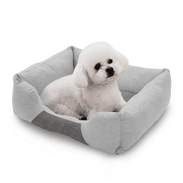 Magshion Small Medium Cuddler Dog Bed, Anti-Slip PVC Dotted Bottom and Machine Washable, Light Gray,20"