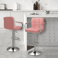 thumbnail image 1 of Magshion Swivel Bar Stool Set of 2, Counter Height Chair with Back, Adjustable Height Dining Barstools with Footrests, Pink, 1 of 10