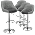 thumbnail image 1 of Magshion Swivel Bar Stools Set of 4 Adjustable Bar Chairs with Backrest Faux Leather Kitchen Counter Height Barstools Dining Chairs, Grey/Black, 1 of 9