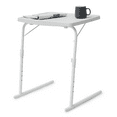 thumbnail image 1 of Magshion Tilting TV Tray Foldable Table, 22" Adjustable Height Desk for Eating Dinner Working on Bed & Sofa, White, 1 of 10