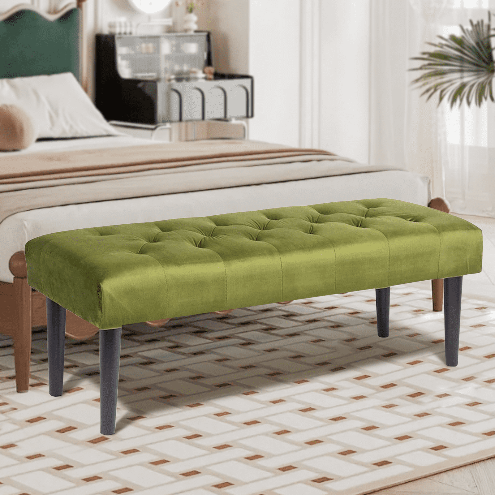 Wood Stool For Bottom Of Bed Wooden Bench Solid Wood Rattan Bench