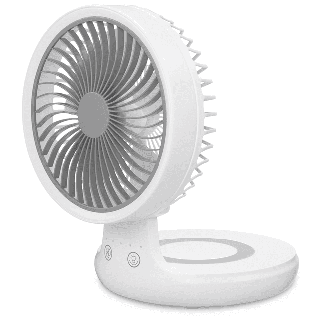 Magshion LED Night Light USB Desktop Fan, 4 Speed Adjustable