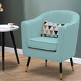 thumbnail image 1 of Magshion Upholstered Accent Chair with Cushion, Suede Armchair Comfy Club Chair Single Sofa for Living Room Bedroom Reading Room Waiting Room, Tiffany Blue, 1 of 12