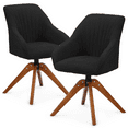 thumbnail image 1 of Magshion Upholstered Accent Chairs Set of 2, Modern Cotton-linen Single Sofa Armchair, for Living Room, Black, 1 of 10