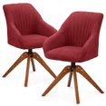 thumbnail image 1 of Magshion Upholstered Accent Chairs Set of 2, Modern Cotton-linen Single Sofa Armchair, for Living Room, Burgundy, 1 of 10