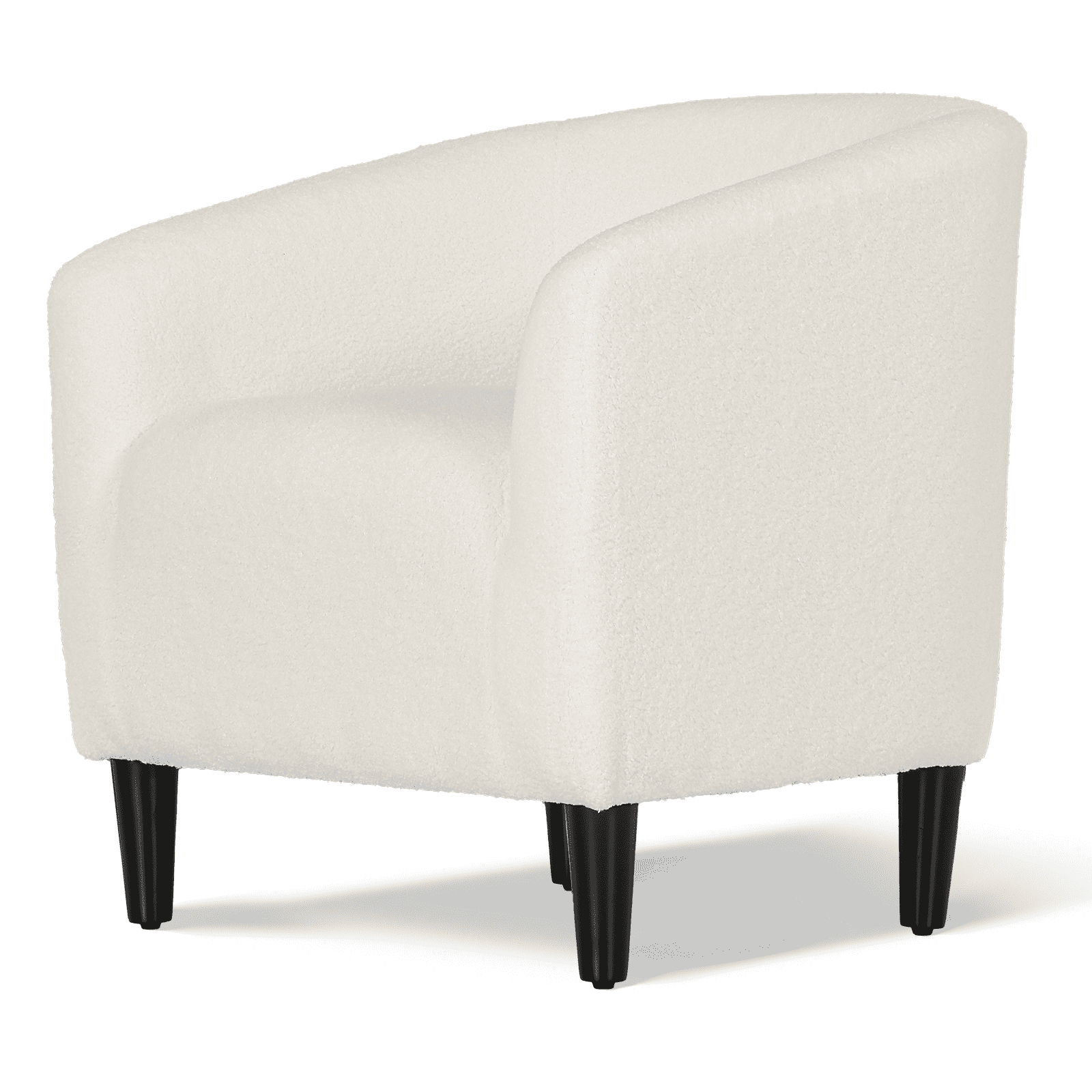 Magshion Upholstered Barrel Chair Accent Chair, Sherpa Fabric Single Sofa Chair with Armrest, for Living Room Office, Cream