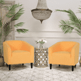 thumbnail image 1 of Magshion Upholstered Barrel Chair Set of 2, Modern Boucle Chair Accent Chair, Sherpa Fabric Single Sofa Chair with Soft Padded, for Living Room Bedroom, Mustard Yellow, 1 of 10