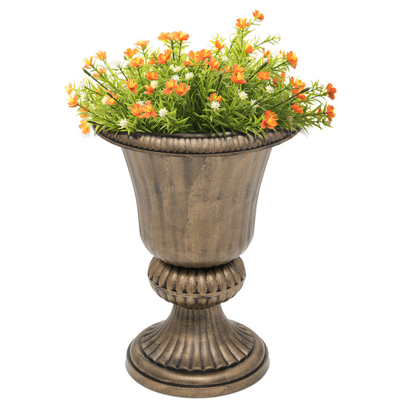 Magshion Urn Planter Flower Pot Vase Outdoor Garden Ironplanters Front Column Wedding Pots Tall Door Moroccan Classic Bronze Stand