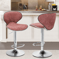 thumbnail image 1 of Magshion Velvet Bar Stools Set of 2 Adjustable Swivel Barstools, Modern Dining Counter Height Bar Chairs with Chrome Base, Rosewood, 1 of 11