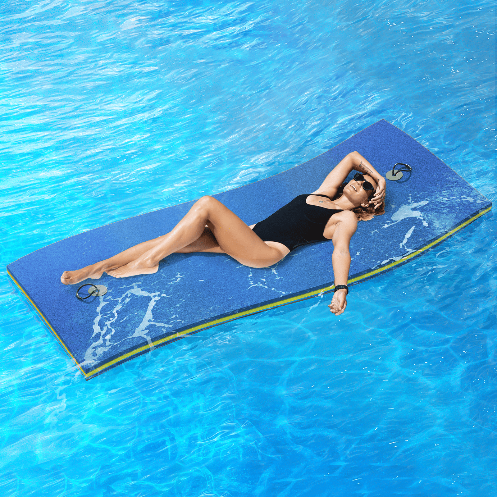 Magshion Water Floating Mat Foam Pad, 7x3FT Bouncy TearResistant XPE