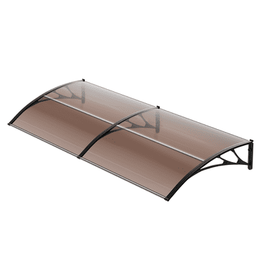 Magshion Window Awning & Door Canopy, Polycarbonate Transmittance PC Board, Cover Front Door & Outdoor Patio Awning Canopy, Rain, Snow, UV Protection Coffee Hollow Sheet(118x39.37)
