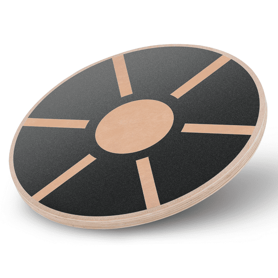 Magshion Wooden Wobble Balance Board with 360 Degree Rotation, Exercise Balance Trainer for Standing Desk Core Training, Black