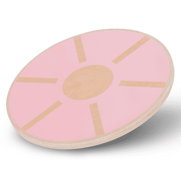 Magshion Wooden Wobble Balance Board with 360 Degree Rotation, Exercise Balance Trainer for Standing Desk Core Training, Pink