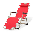 thumbnail image 1 of Magshion Zero Gravity Chair, Folding Reclining Lounge Chair with Removable & Adjustable Pillow, Patio Lawn Recliner for Outdoor Pool Camping Yard, Red, 1 of 12