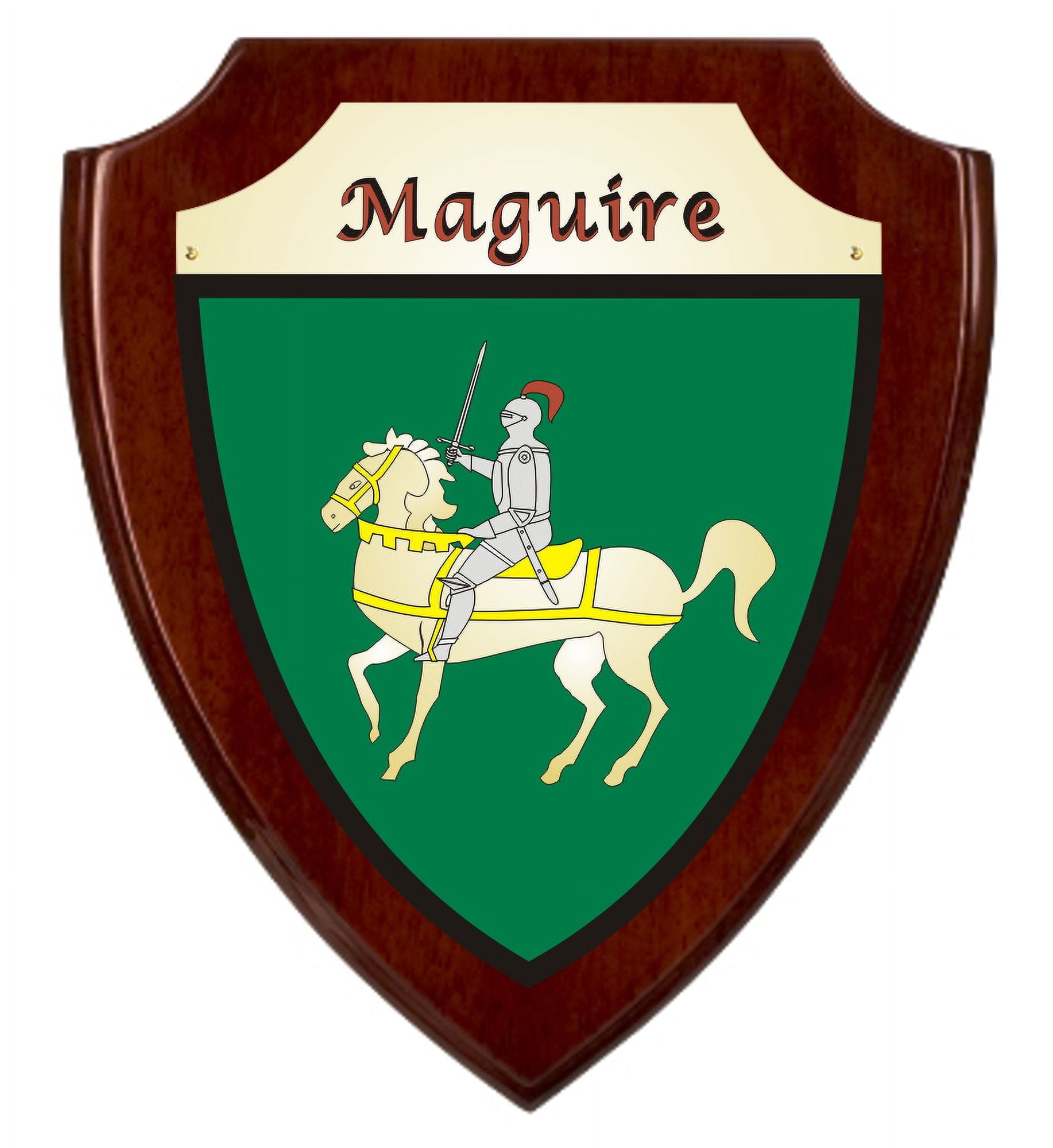 Maguire Irish Coat of Arms Shield Plaque - Rosewood Finish