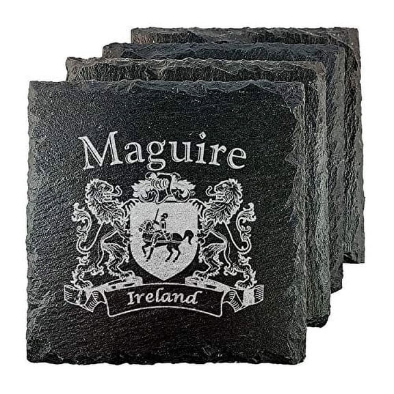 Maguire Irish Coat of Arms Slate Coasters - Set of 4
