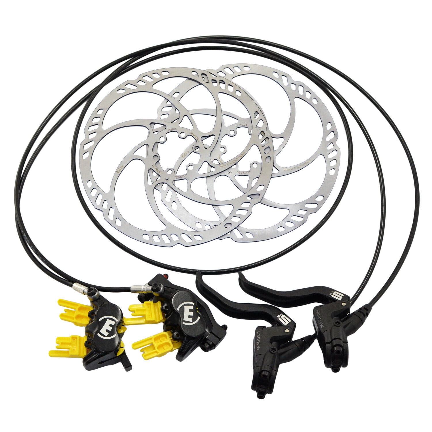 Magura MT5 4-Piston Post Mount Hydraulic Disc Brake Set w/ 203mm