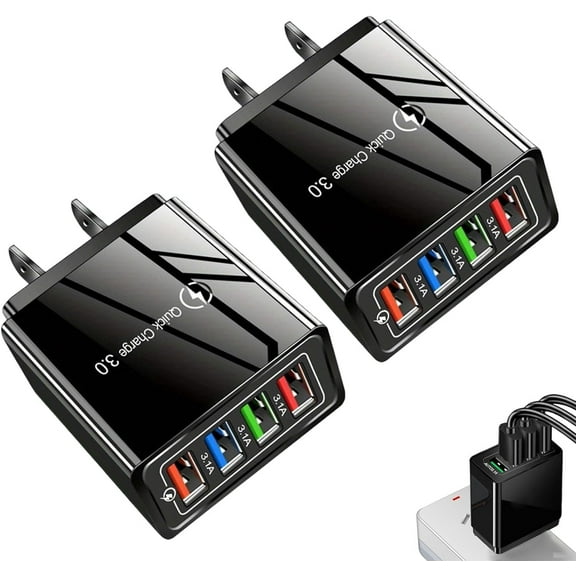 Magvolt Pro Phone Charger, 4-Port Quick Charge 3.0 Hub with Smart Power Detection, Intelligent Temperature Control and Multi-Protection System, Universal Compatibility for All Phones