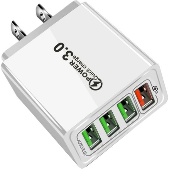 Magvolt Pro Phone Charger, 4-Port Wall Charger with Fast Charging Technology, Multiple Protection System & Wide Compatibility for Smartphones and Tablets