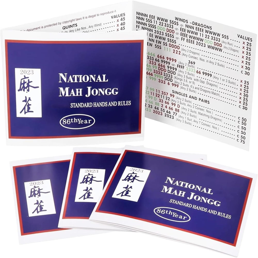 Mah Jongg 20232024 Large Size Card, Mah Jongg Cards 20232024 National