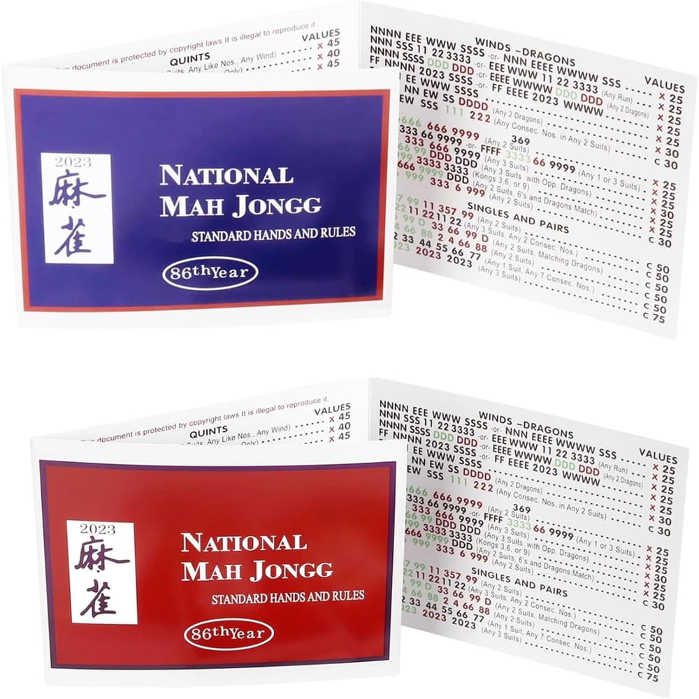 Mah Jongg 2024 Large Size Card, Mah Jongg Cards 2024, Mahjong Cards