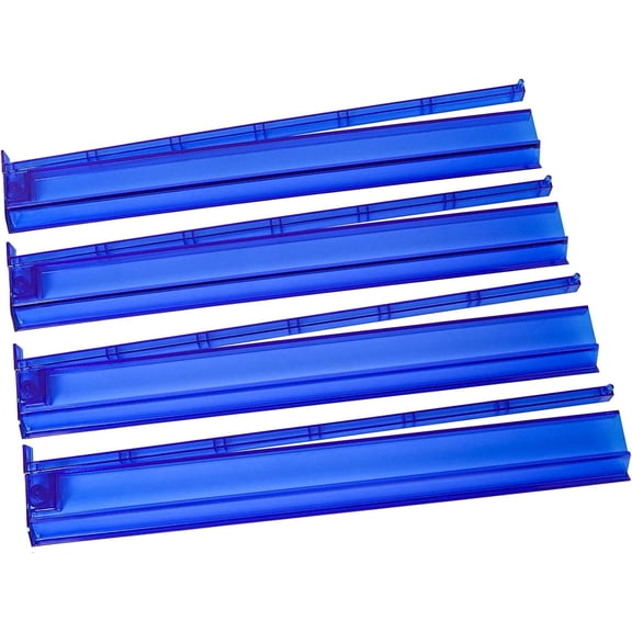 Mah Jongg All-in-One Tile Rack & Pusher, Mahjong Racks With Pushers, Clear Acrylic Mahjong Rack and Pusher Combo, Modern American Majiang Tile Racks Set of 4 (Dark Blue, 4PCS)