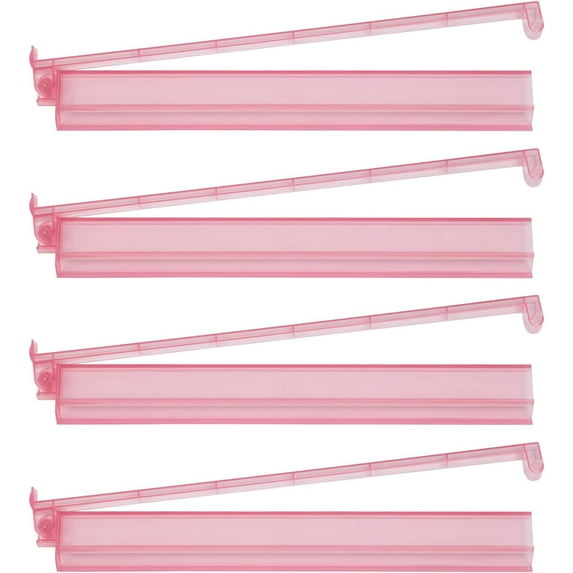 Mah Jongg All-in-One Tile Rack & Pusher, Mahjong Racks With Pushers, Clear Acrylic Mahjong Rack and Pusher Combo, Modern American Majiang Tile Racks Set of 4 (Pink, 4PCS)